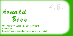 arnold biss business card